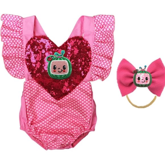Cocomelon Dress Outfit Coco Melon Romper Clothes Jumpsuit Baby Clothes